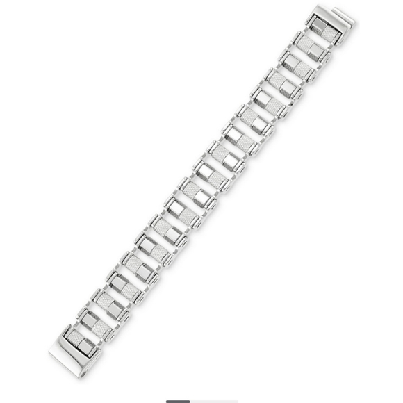 Mens Legacy Barrel Link Bracelet in Stainless Steel